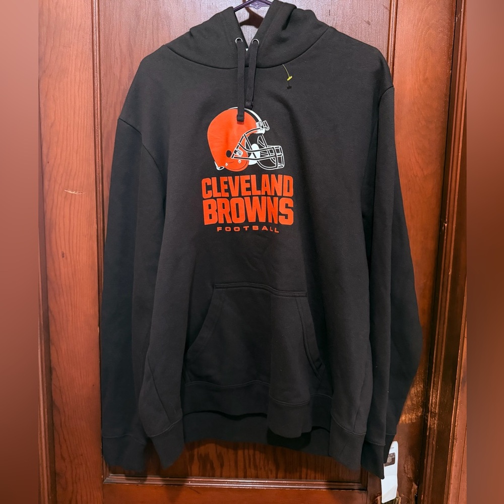 NFL Cleveland Browns Black Pullover Hoodie with Orange Logo